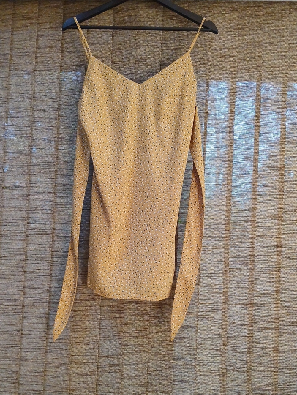 Forever 21 Mustard Spaghetti Strap Camisole with Tie Sleeves